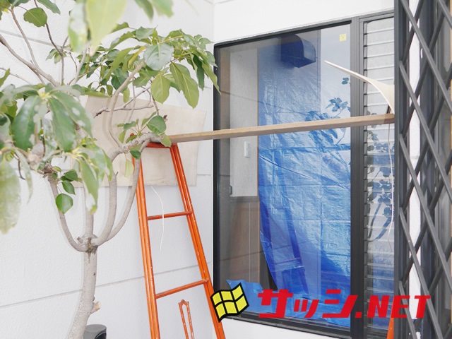 窓のリフォーム　ＬＩＸＩＬデュオＰＧ電動シャッターイタリヤ　防犯ガラス仕様　名古屋市緑区